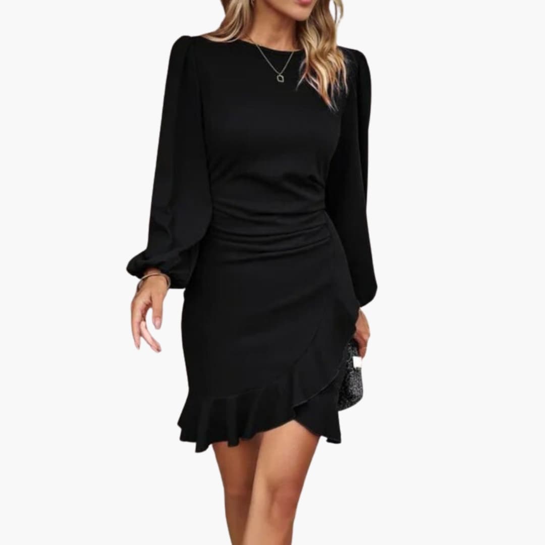 Feminine Ruffled Short Sleeve Dress