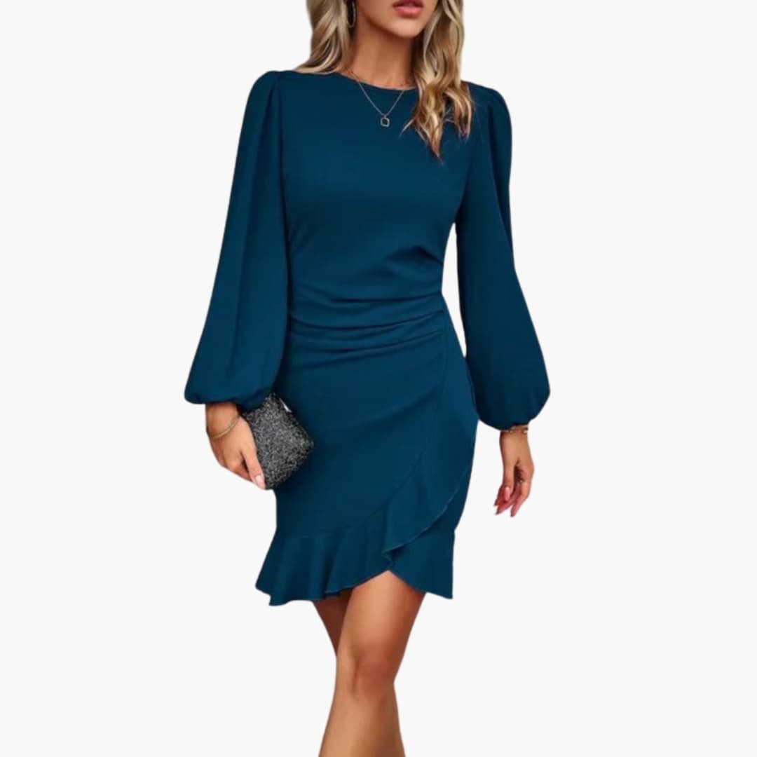 Feminine Ruffled Short Sleeve Dress