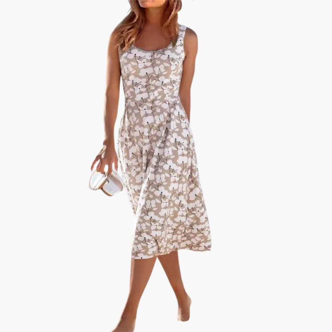 Ladies Classic Floral Summer Dress - Olytrend
