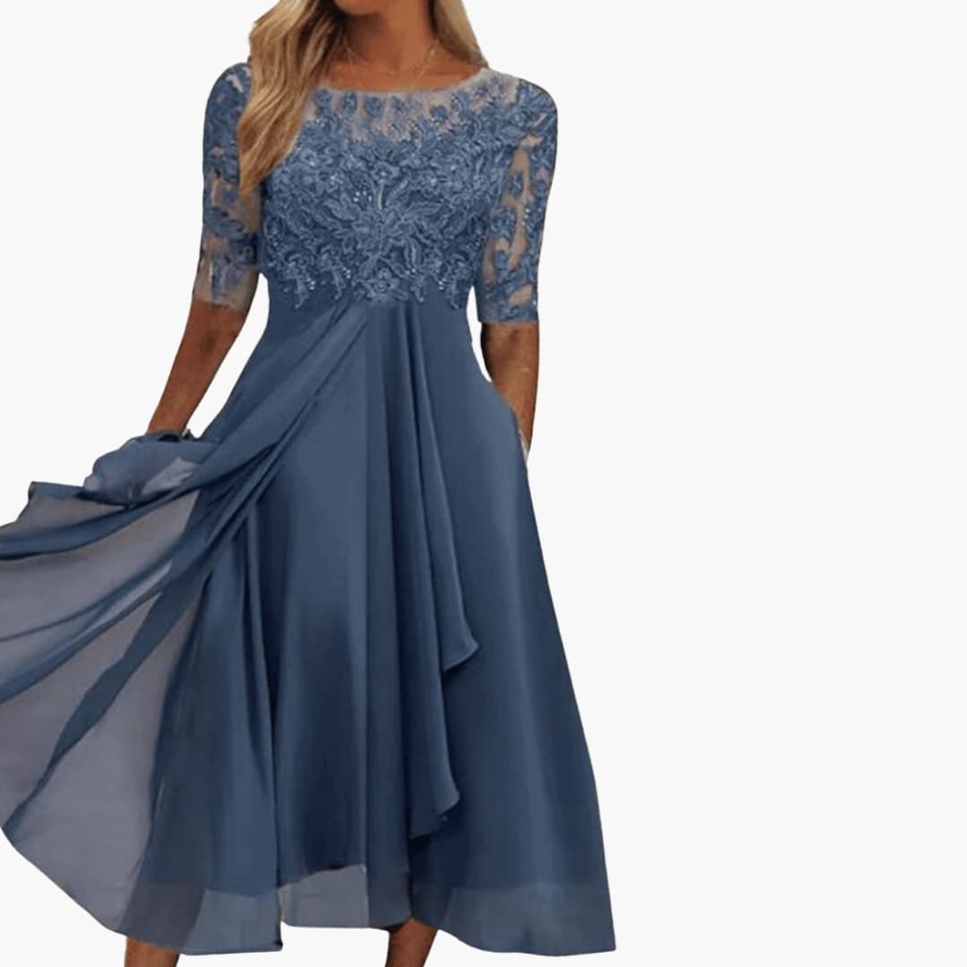 Ladies' Classic Crew Neck Mid Length Dress