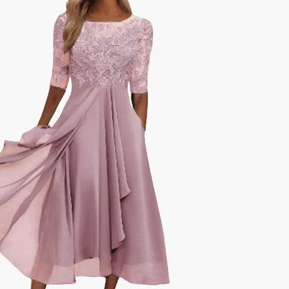 Ladies' Classic Crew Neck Mid Length Dress