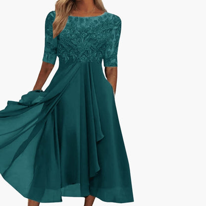 Ladies' Classic Crew Neck Mid Length Dress