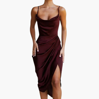 Elegant Ladies' Silk Dress with Spaghetti Straps