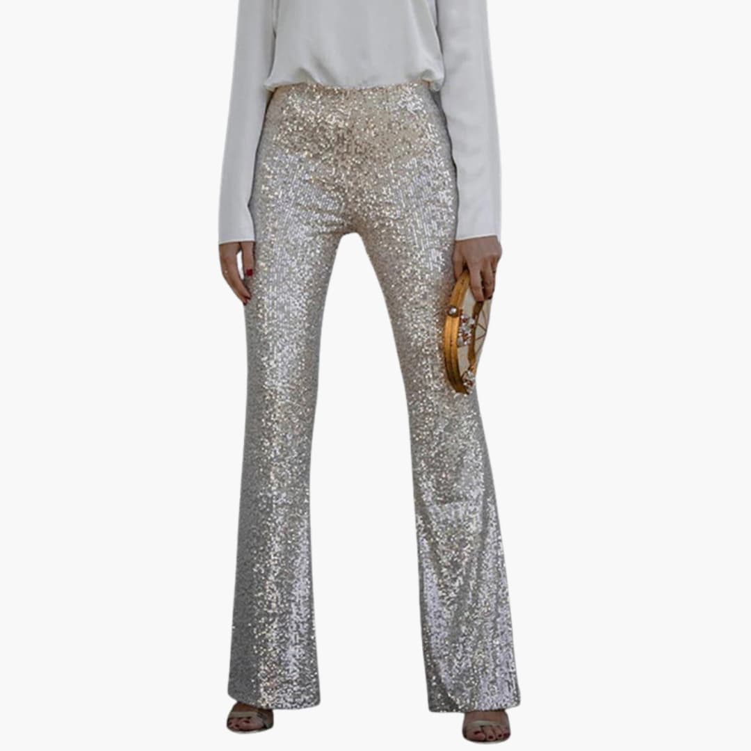 Glittering Slim Fit Women's Pants - Olytrend