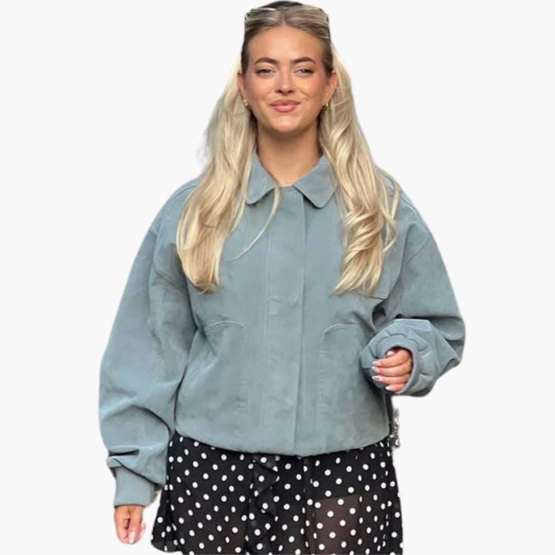 Ladies' Zip Up Short Jacket with Side Pockets - Olytrend