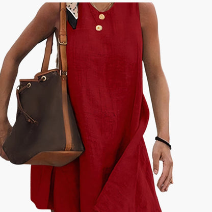 Casual Short Sleeve Collar Button Dress