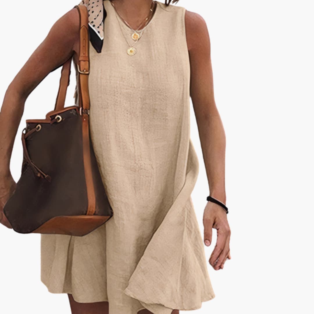 Casual Short Sleeve Collar Button Dress - Olytrend