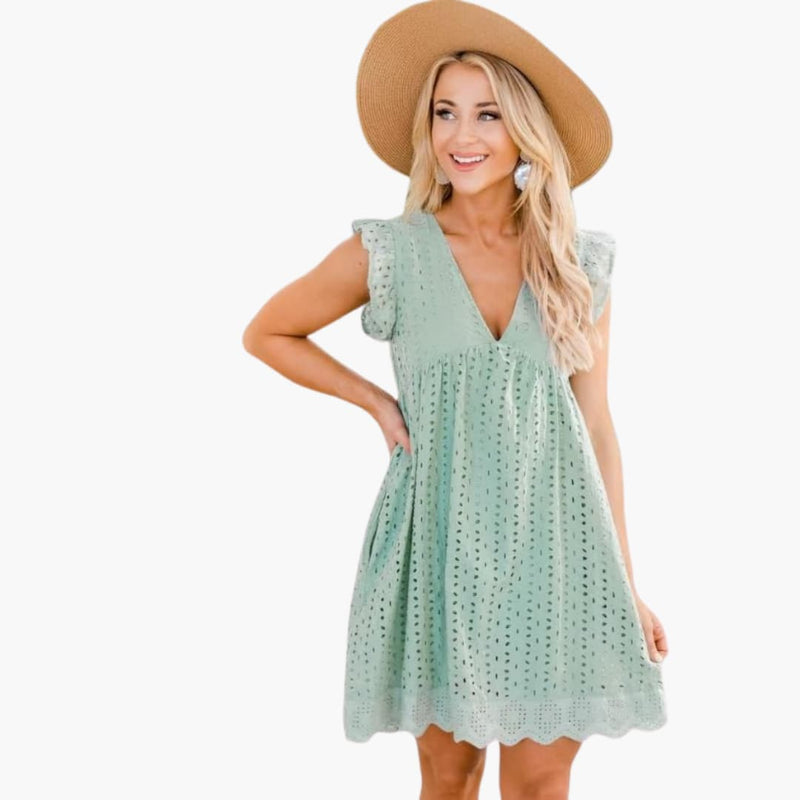 Casual Knee Length Summer Dress with Pockets