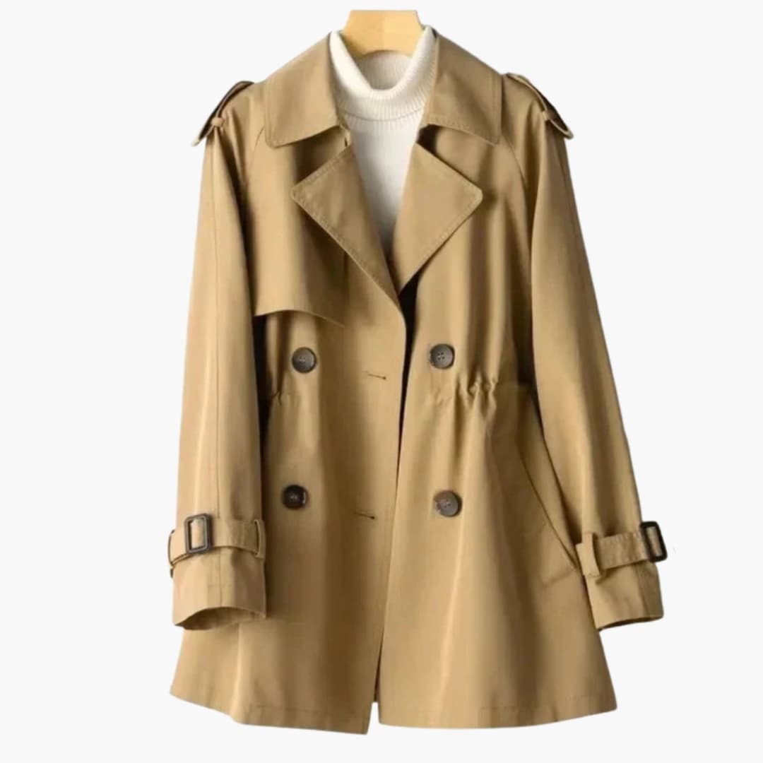Classic Double Breasted Short Coat for Women