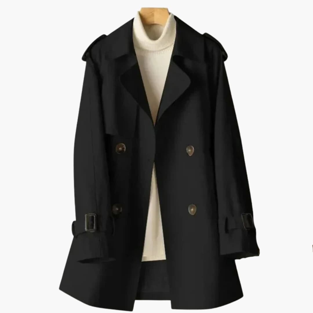 Classic Double Breasted Short Coat for Women