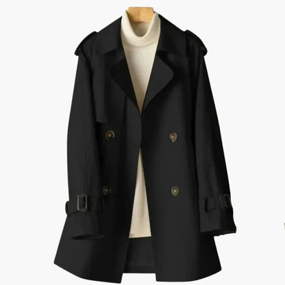 Classic Double Breasted Short Coat for Women