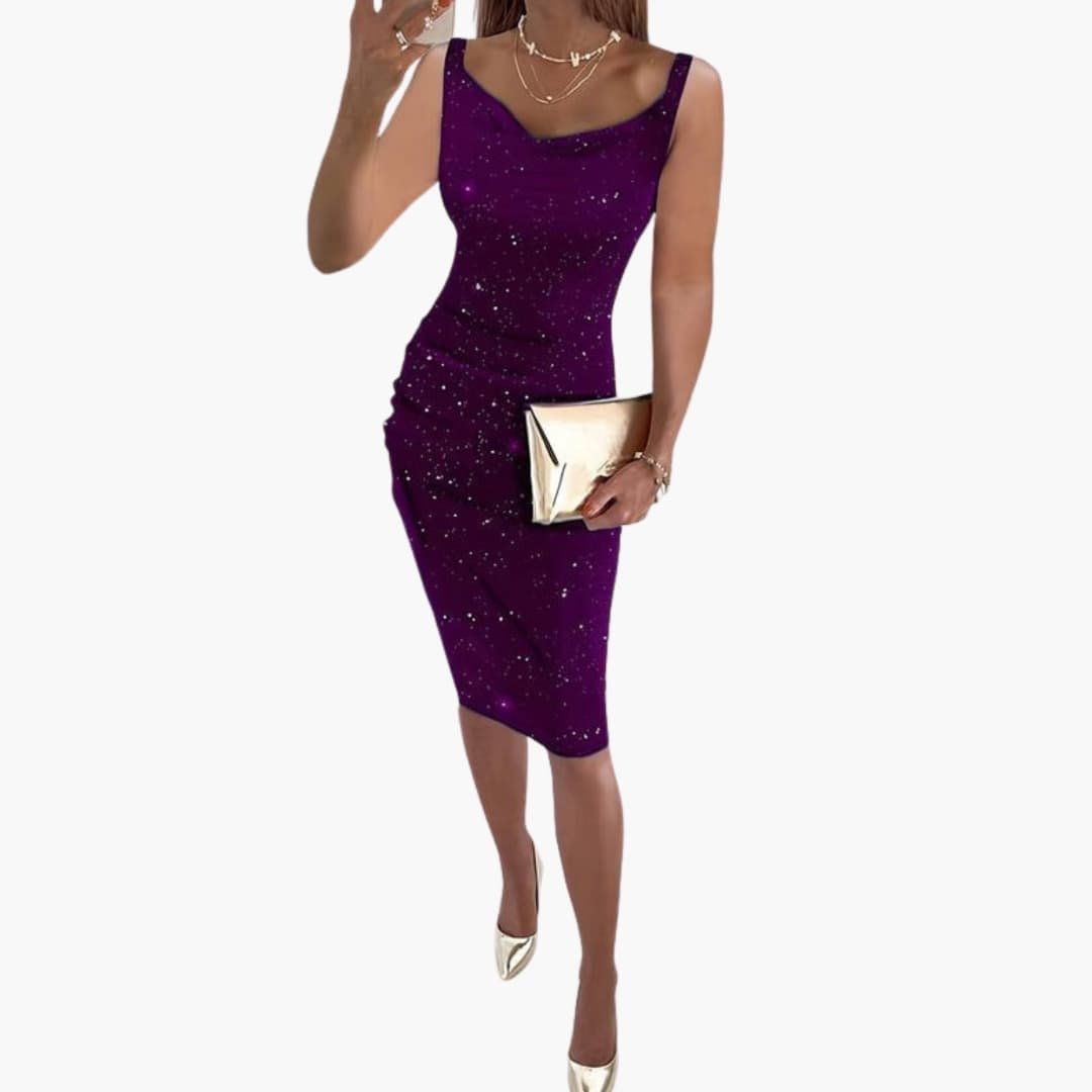 Sparkly Strapless Summer Dress for Women
