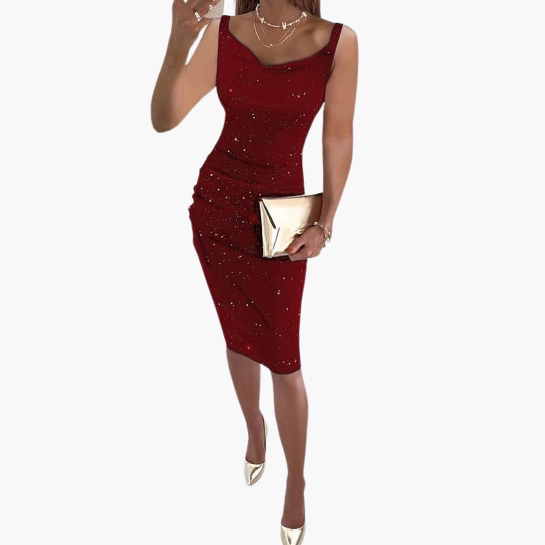 Sparkly Strapless Summer Dress for Women