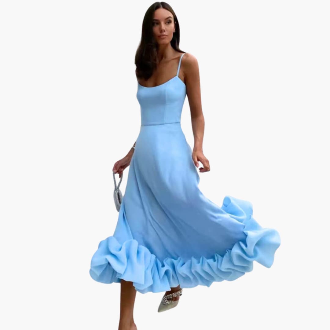 Chic Summer Strapless Ruffle Dress