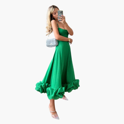 Chic Summer Strapless Ruffle Dress