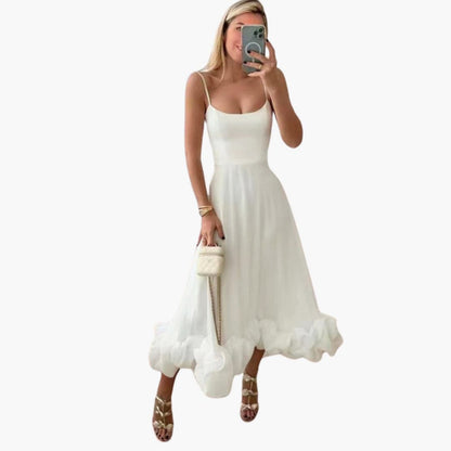 Chic Summer Strapless Ruffle Dress