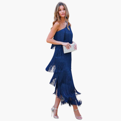 Chic Summer Fringe Mini Dress for Women - Olytrend