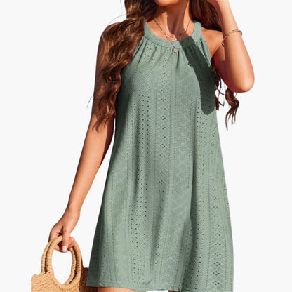 Summer Crochet Halter Neck Sundress for Women