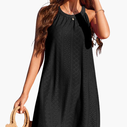 Summer Crochet Halter Neck Sundress for Women - Olytrend