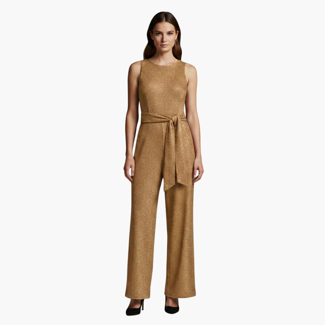 Summer Tank Jumpsuit for Women with Belted Waist