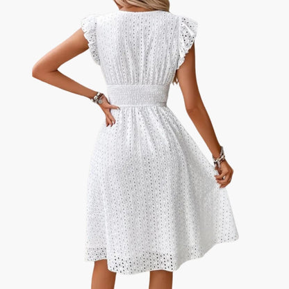 Elegant V Neck Lace Summer Dress for Women
