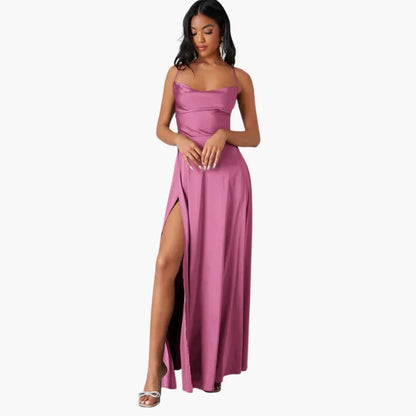 Summer Strapless Maxi Dress with Braided Back and Round Neck