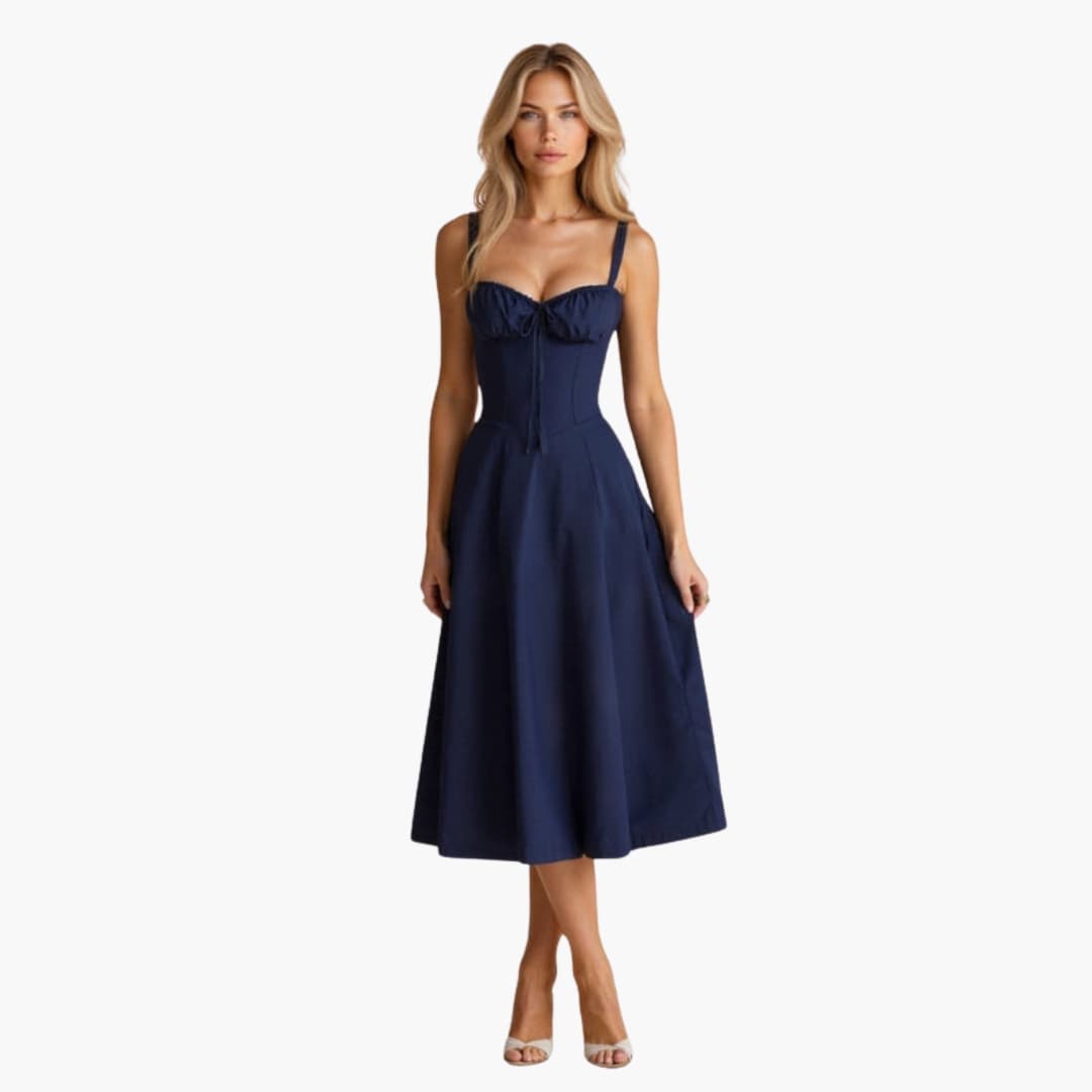 Chic Strapless Summer Midi Dress for Women