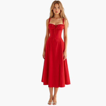 Chic Strapless Summer Midi Dress for Women