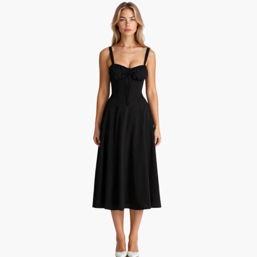 Chic Strapless Summer Midi Dress for Women