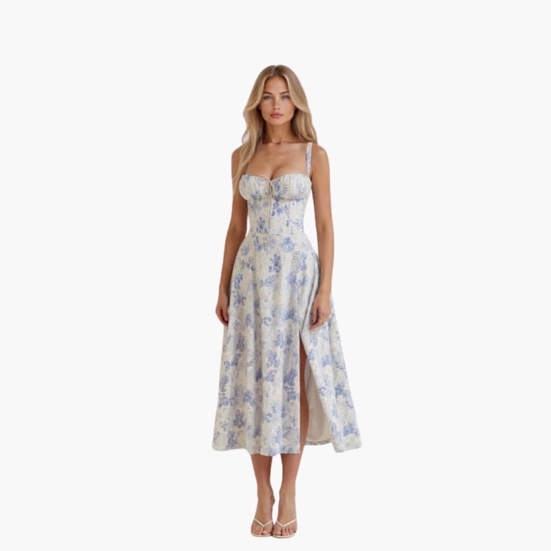 Chic Strapless Summer Midi Dress for Women