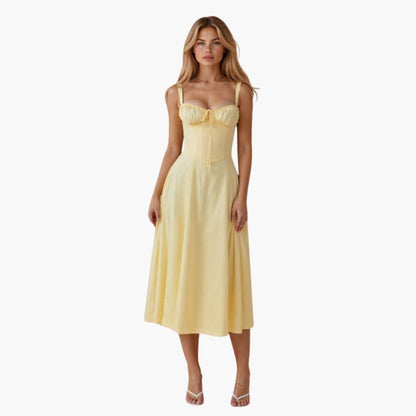 Chic Strapless Summer Midi Dress for Women - Olytrend