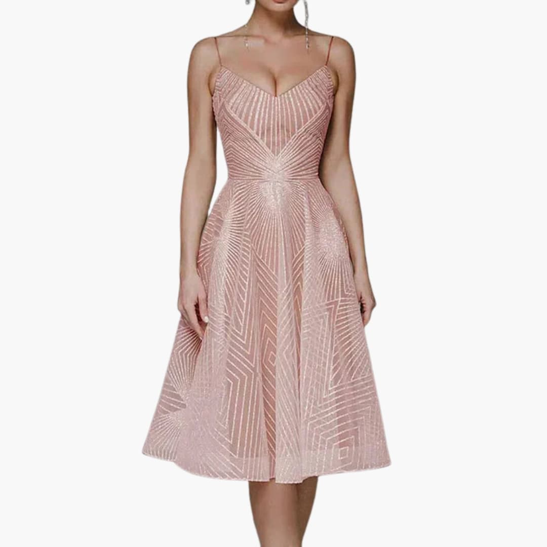 Ladies' Strapless Summer Midi Dress with Low Back