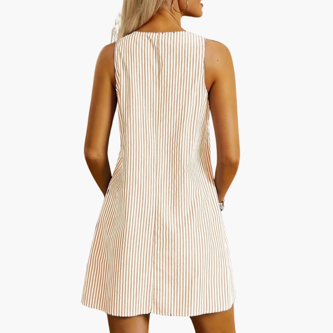 Women's Casual Summer Striped Sundress with Pockets