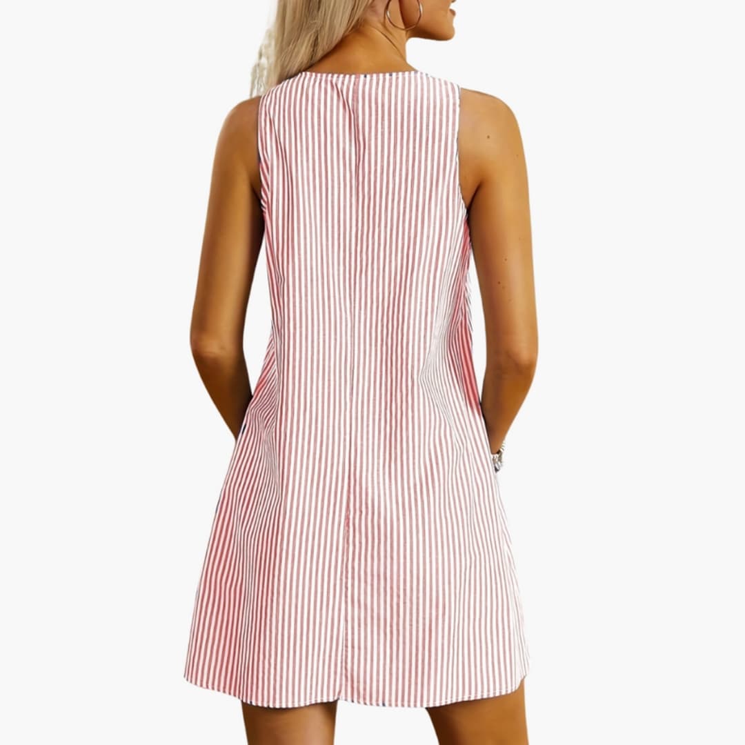 Women's Casual Summer Striped Sundress with Pockets