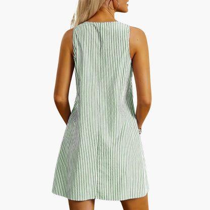 Women's Casual Summer Striped Sundress with Pockets