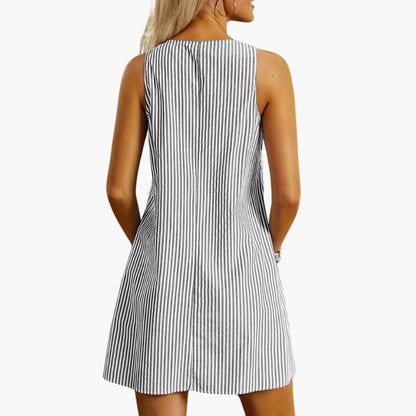 Women's Casual Summer Striped Sundress with Pockets