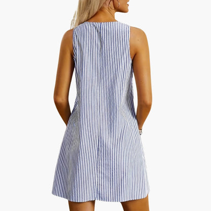 Women's Casual Summer Striped Sundress with Pockets