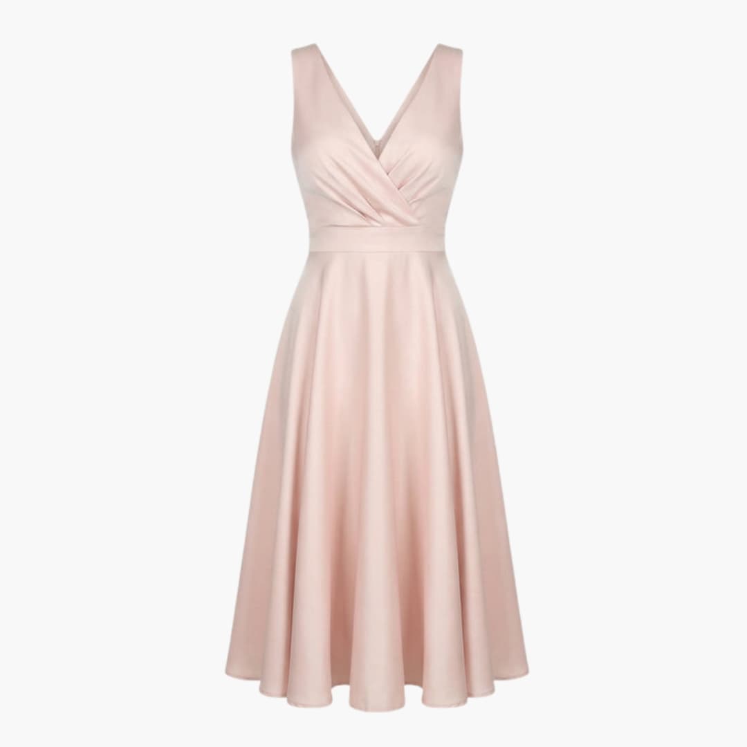 Casual Summer V Neck Midi Dress for Women