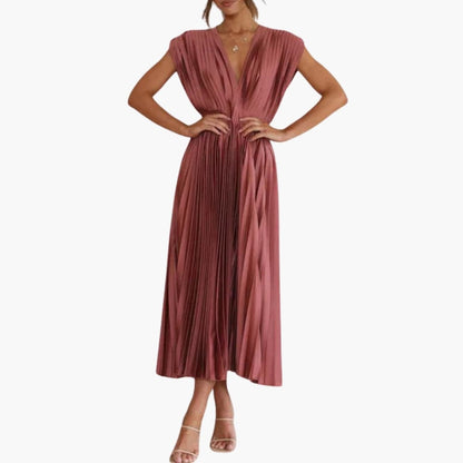 Women's Summer V Neck Bodycon Midi Dress