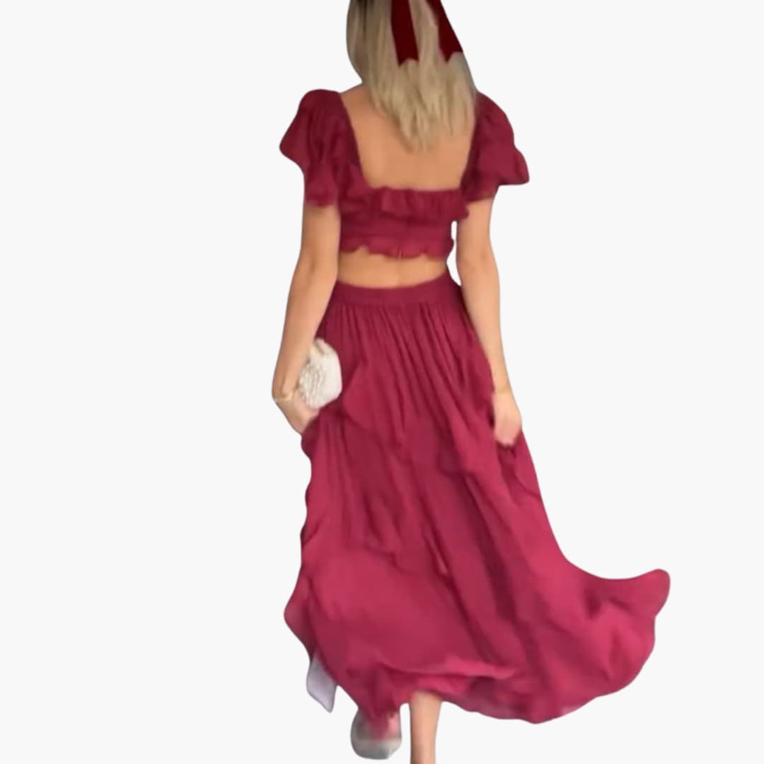 Feminine Ruffle Sleeve Summer Dress