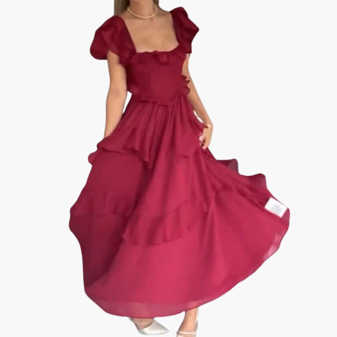 Feminine Ruffle Sleeve Summer Dress - Olytrend