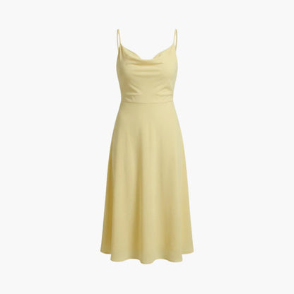 Elegant V Neck Maxi Dress with Back Tie Waist