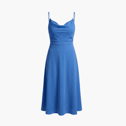 Elegant V Neck Maxi Dress with Back Tie Waist