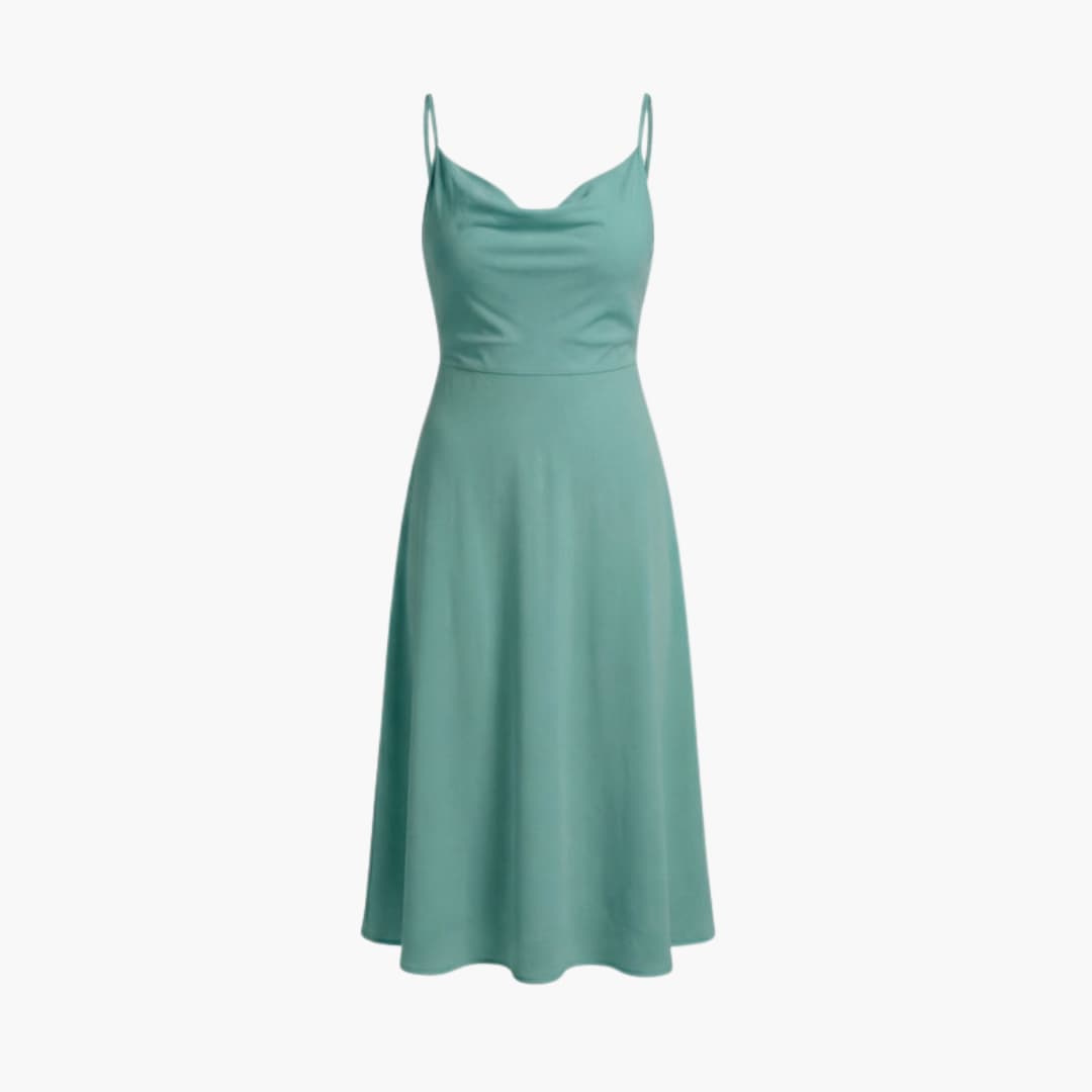 Elegant V Neck Maxi Dress with Back Tie Waist