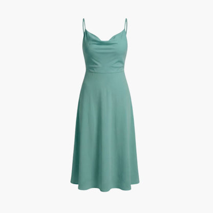 Elegant V Neck Maxi Dress with Back Tie Waist