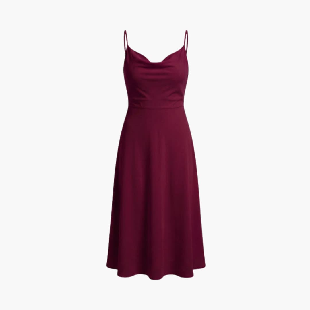 Elegant V Neck Maxi Dress with Back Tie Waist