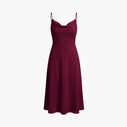 Elegant V Neck Maxi Dress with Back Tie Waist