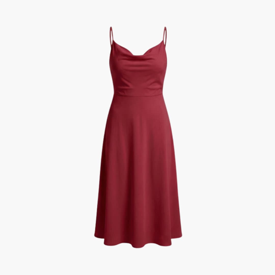 Elegant V Neck Maxi Dress with Back Tie Waist