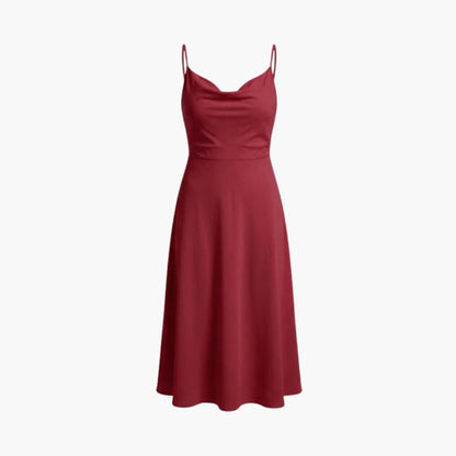 Elegant V Neck Maxi Dress with Back Tie Waist