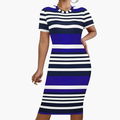 Casual Fit Stripe Summer Dress for Women - Olytrend